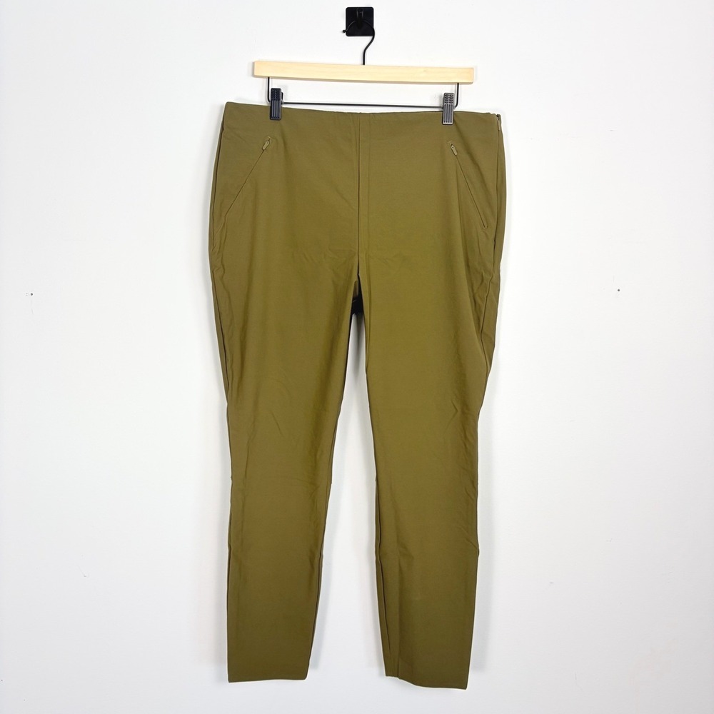 Duluth Trading Flexcellent Skinny Ankle Pants Women's 16 Regular Olive Green‎
